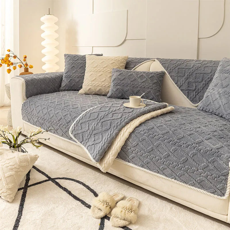 Velvia - Cotton-velvet sofa cover