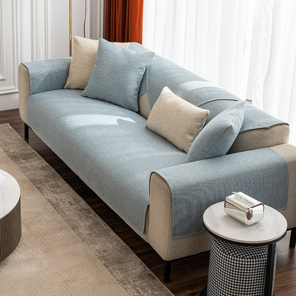 Linen sofa cover